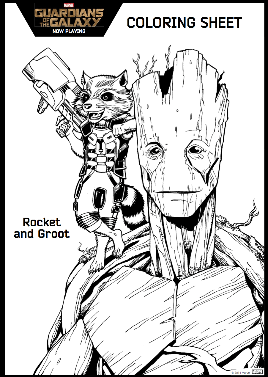 guardians of the galaxy coloring pages