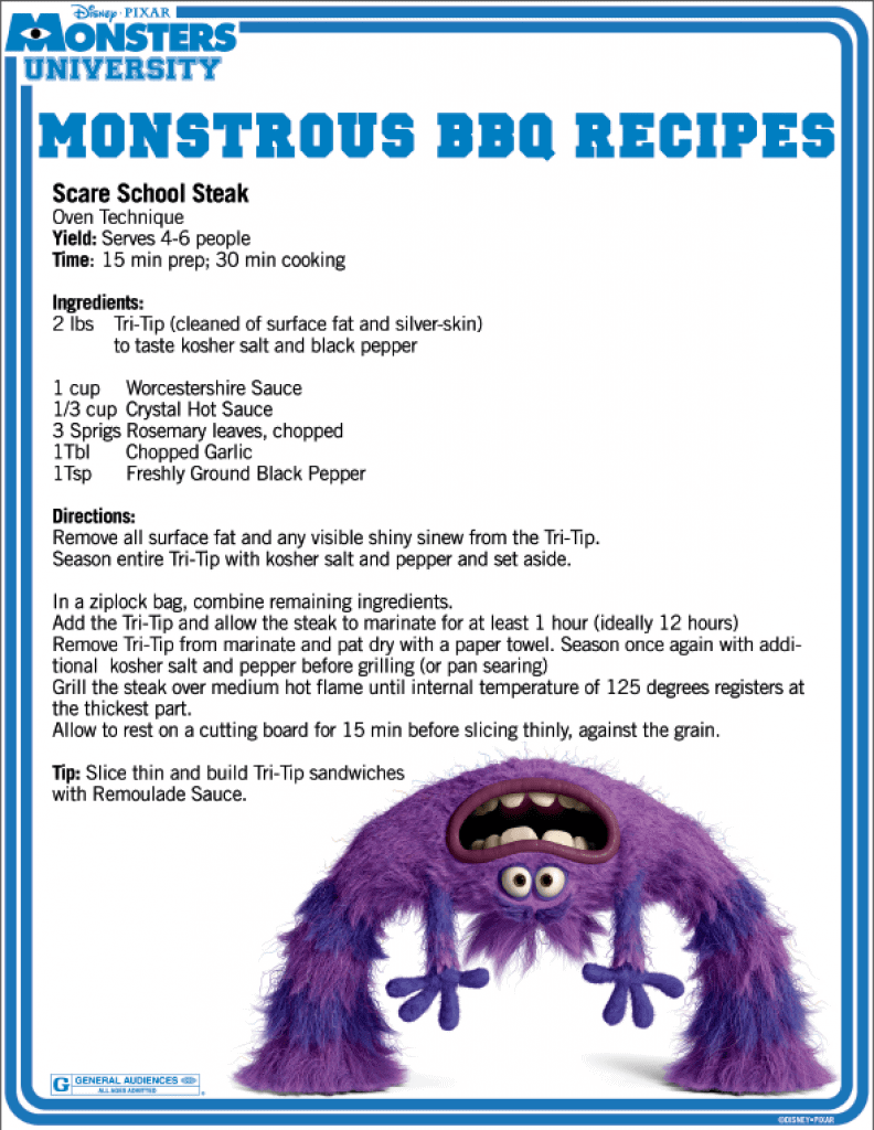 Monsters University Steak recipe