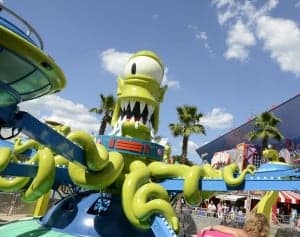 The Simpson newest ride is Kang & Kodos' Twirl 'n' Hurl