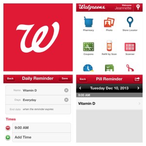 The Walgreens mobile app allows to schedule reminders