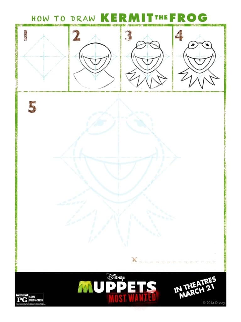 How to draw Kermit the Frog