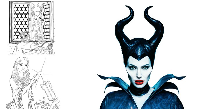 Free Maleficent and Aurora coloring sheets
