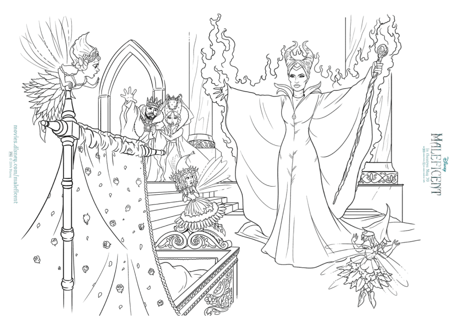 Free Maleficent and Aurora coloring sheets - Hispana Global