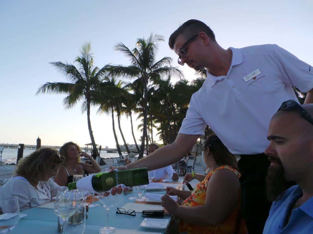 Toes in the sand beachside dinner at Casa Marina Key West