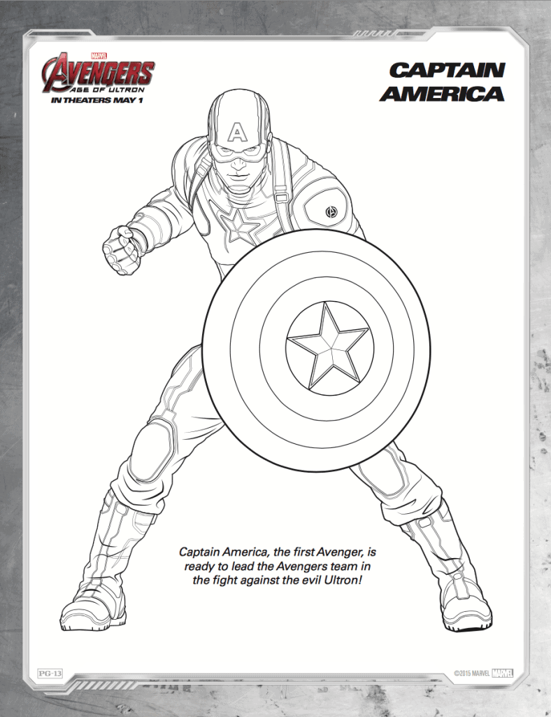 Free printable Avengers: Age of Ultron coloring sheets  
