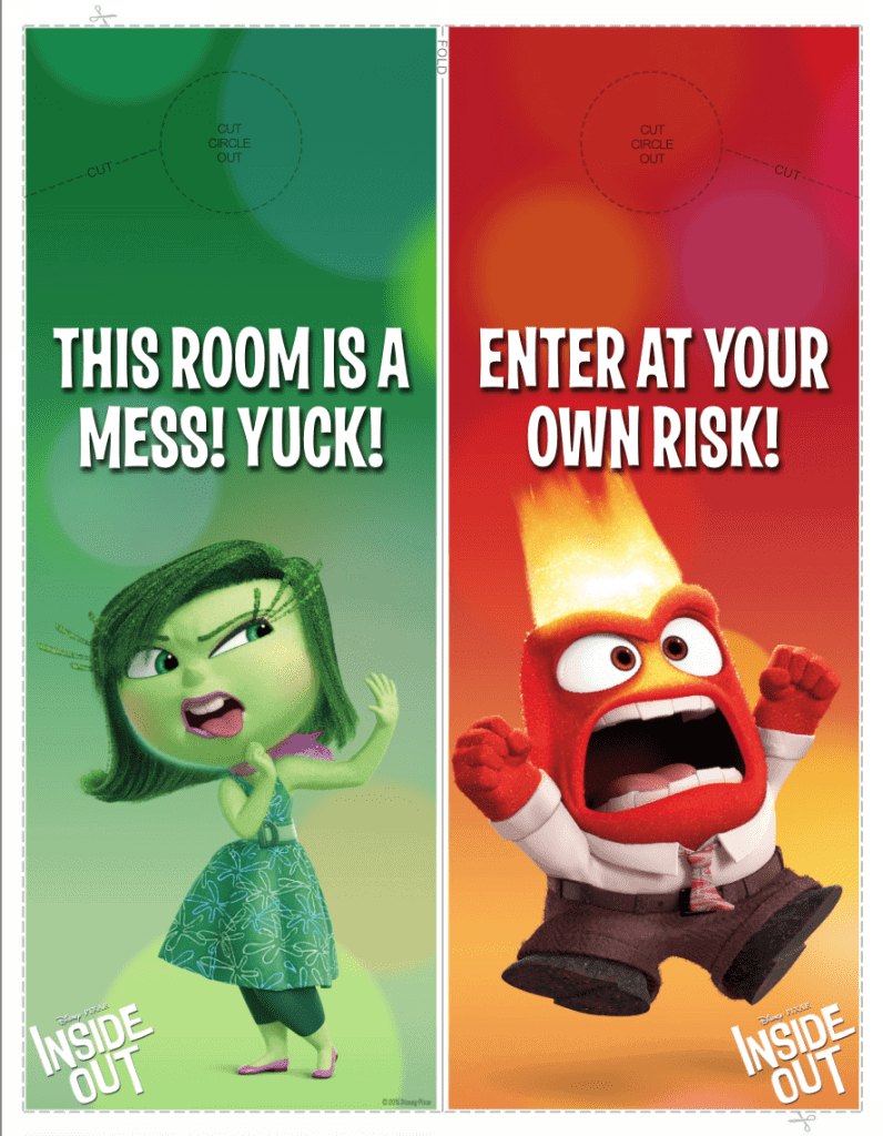 Inside Out door hanger anger