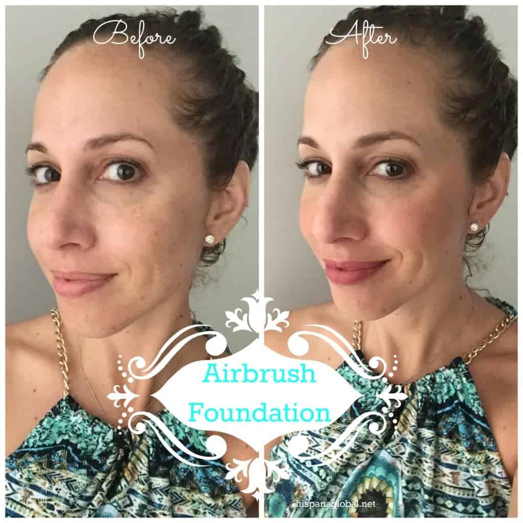 before and after luminess air airbrush foundation