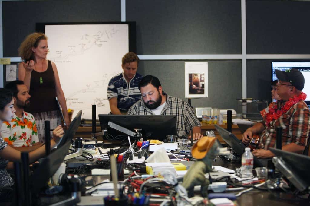 A The Good Dinosaur story review, including Kelsey Mann, Meg LeFauve, Erik Benson, Edgar Karapetyan and Director Peter Sohn, as seen on August 1, 2014 at Pixar Animation Studios in Emeryville, Calif. (Photo by Deborah Coleman / Pixar)