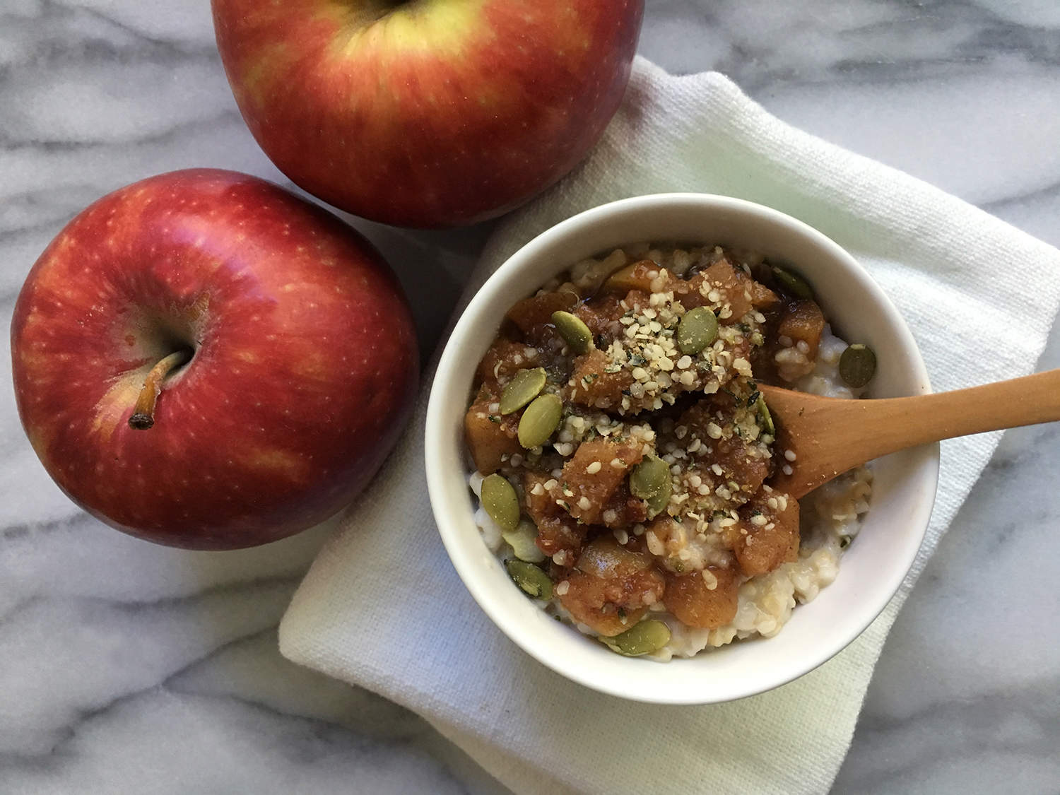 Recipe: Oatmeal With Apple Cinnamon Compote and Pepitas