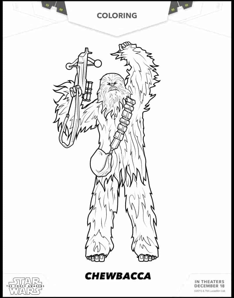 Chewbacca printable coloring sheets Star Wars