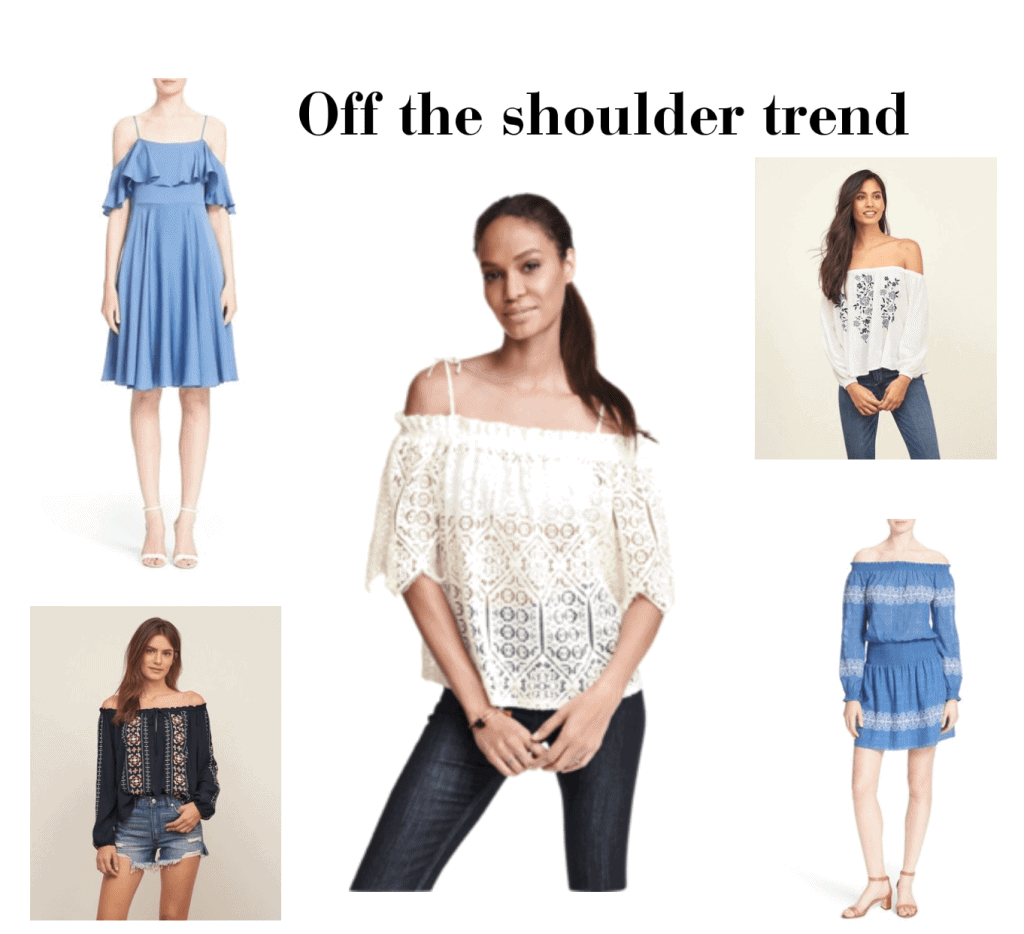 Off the shoulder fashion trend