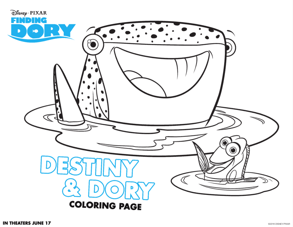 Destiny and Dory Coloring sheet