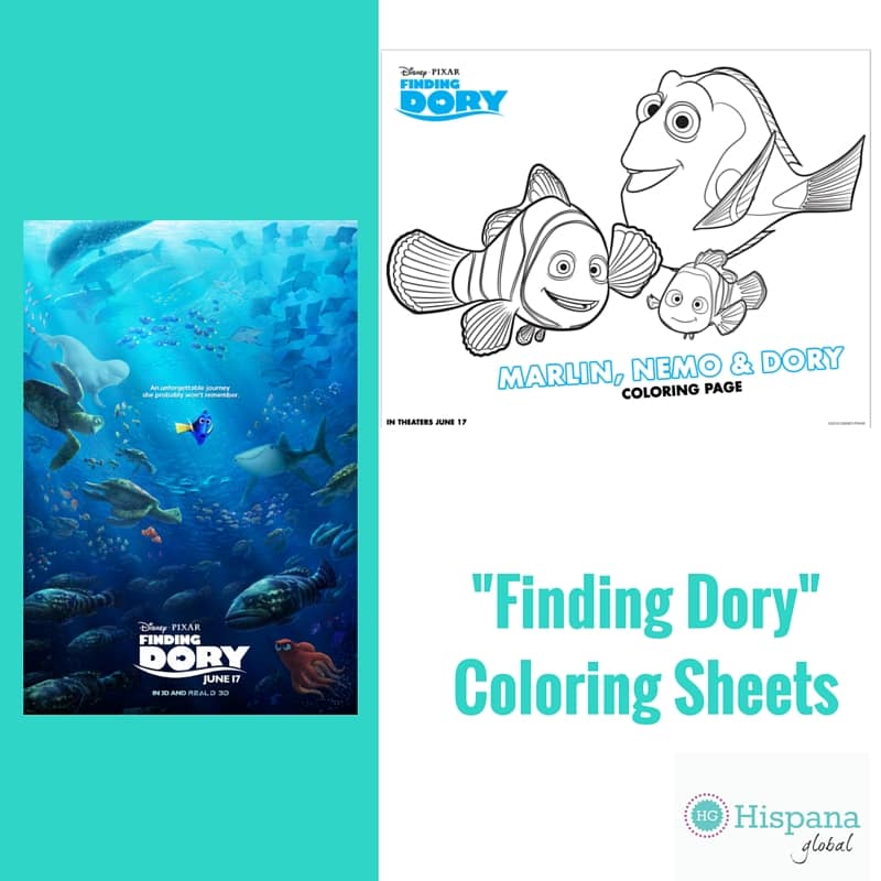 Finding Dory printable coloring sheets