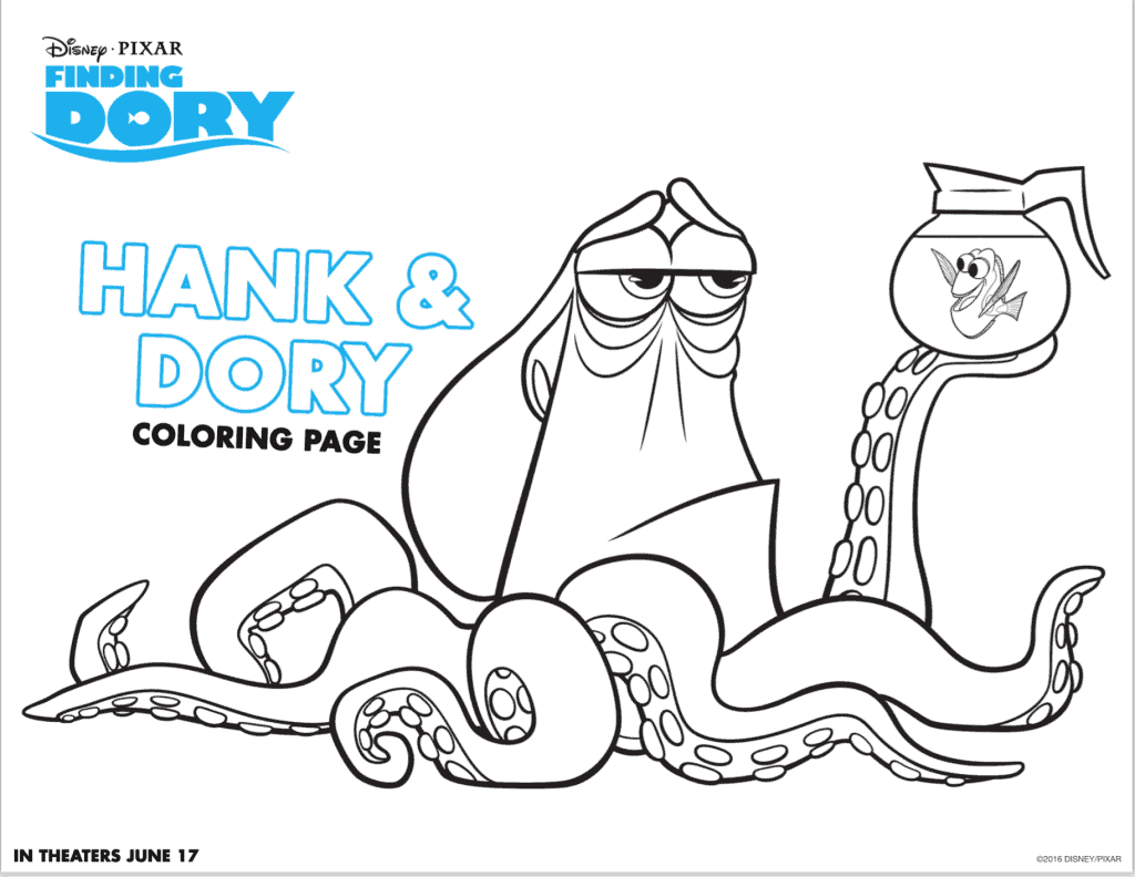 Hank and Dory coloring sheet