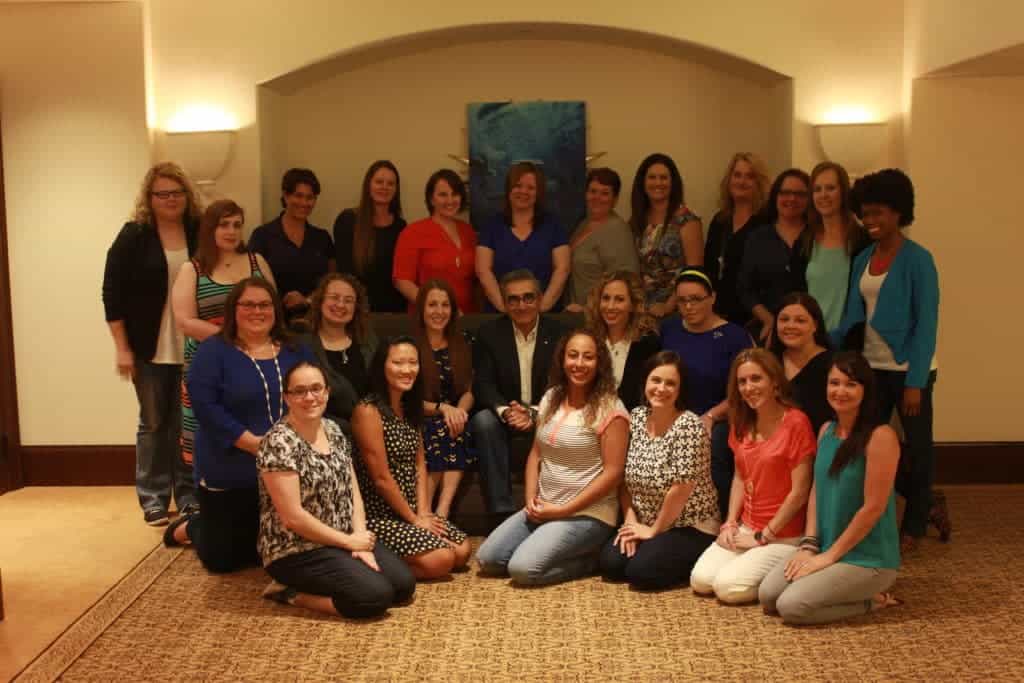 Eugene Levy with bloggers at Finding Dory event