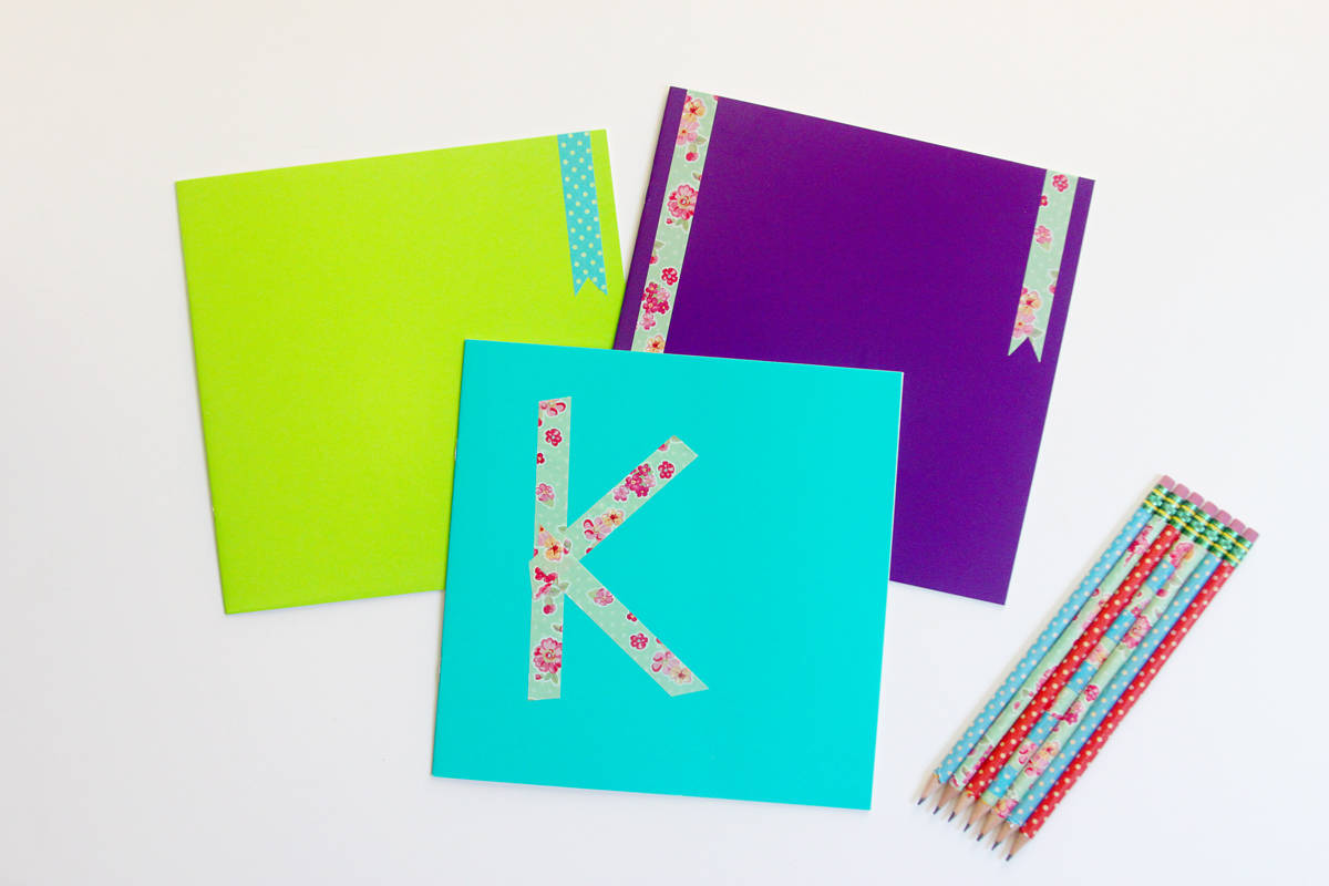 DIY Washi Tape Notebooks and Pencils