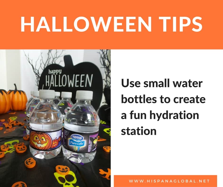 Halloween tips: create a fun hydration station with small water bottles