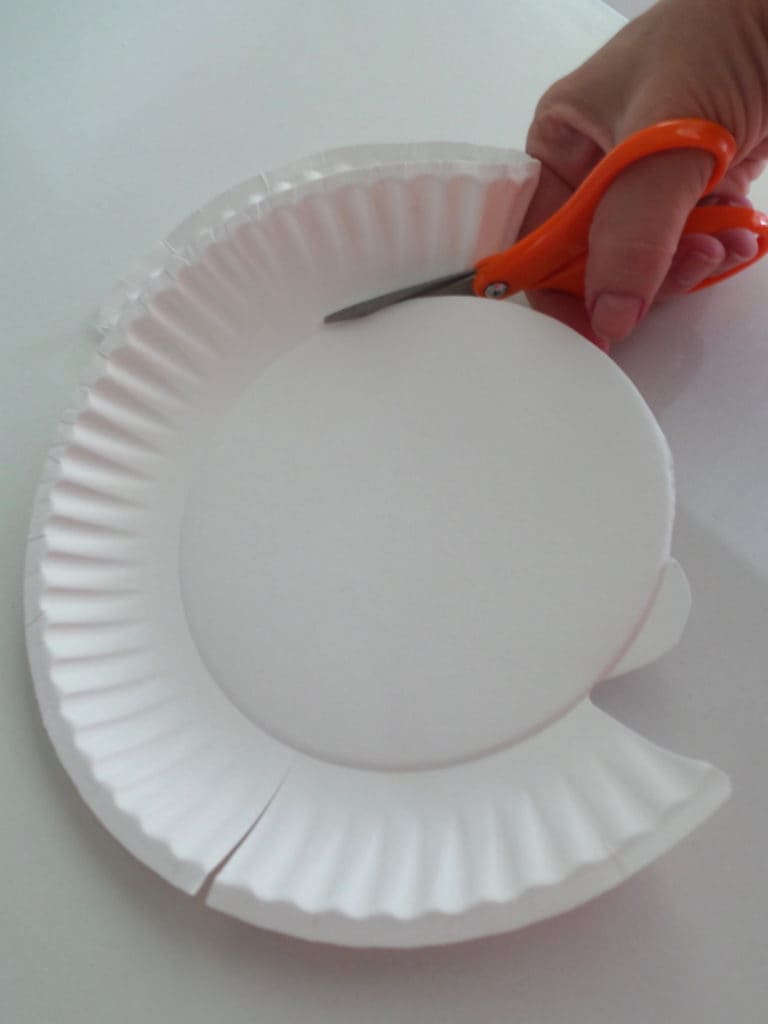 First cut the paper plate and shape it into a skull