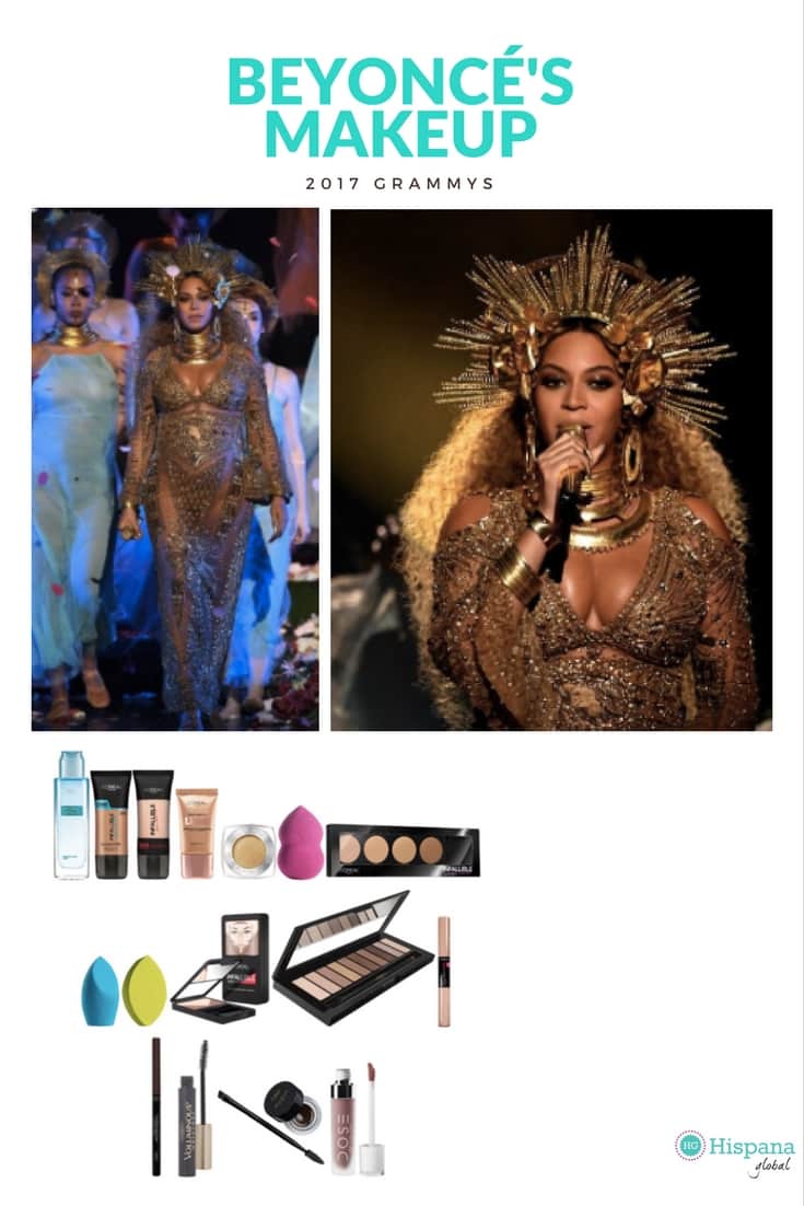 Beyoncé's makeup at the 2017 Grammys