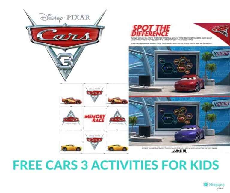 Free And Fun Cars 3 Activity Sheets