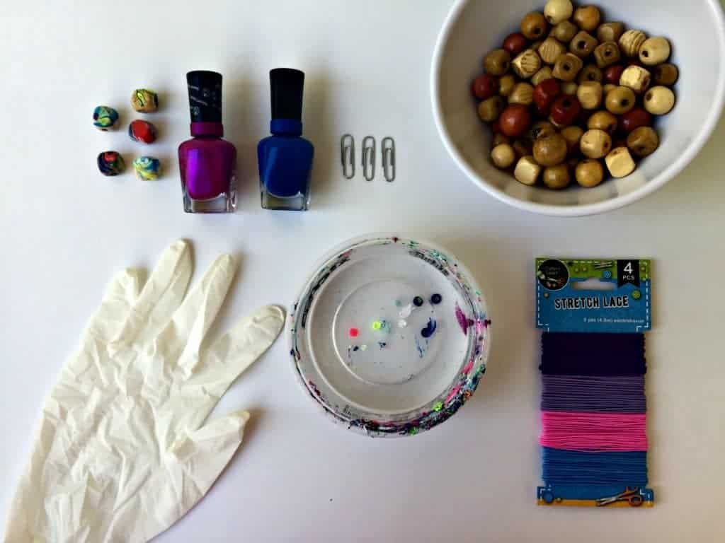 Nail Polish Marbled Beads & Bracelet DIY Craft Tutorial - Supplies Needed