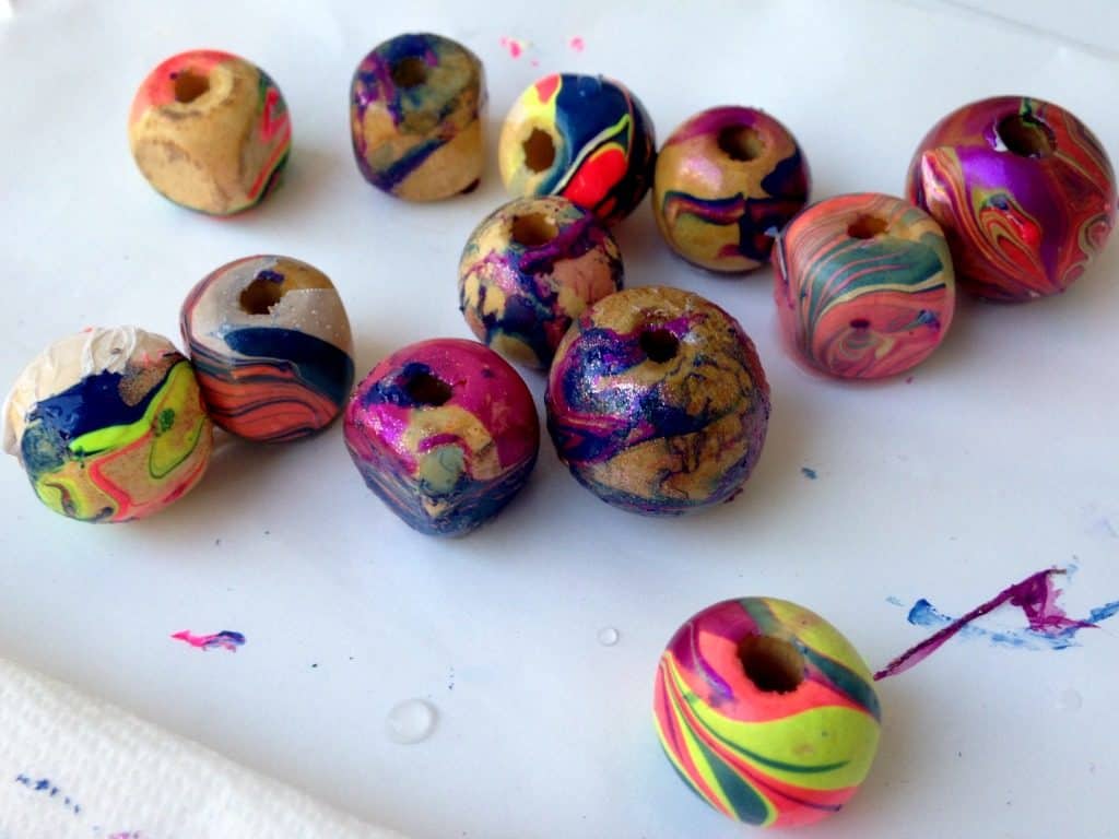 Nail Polish Marbled Beads & Bracelet DIY Craft Tutorial