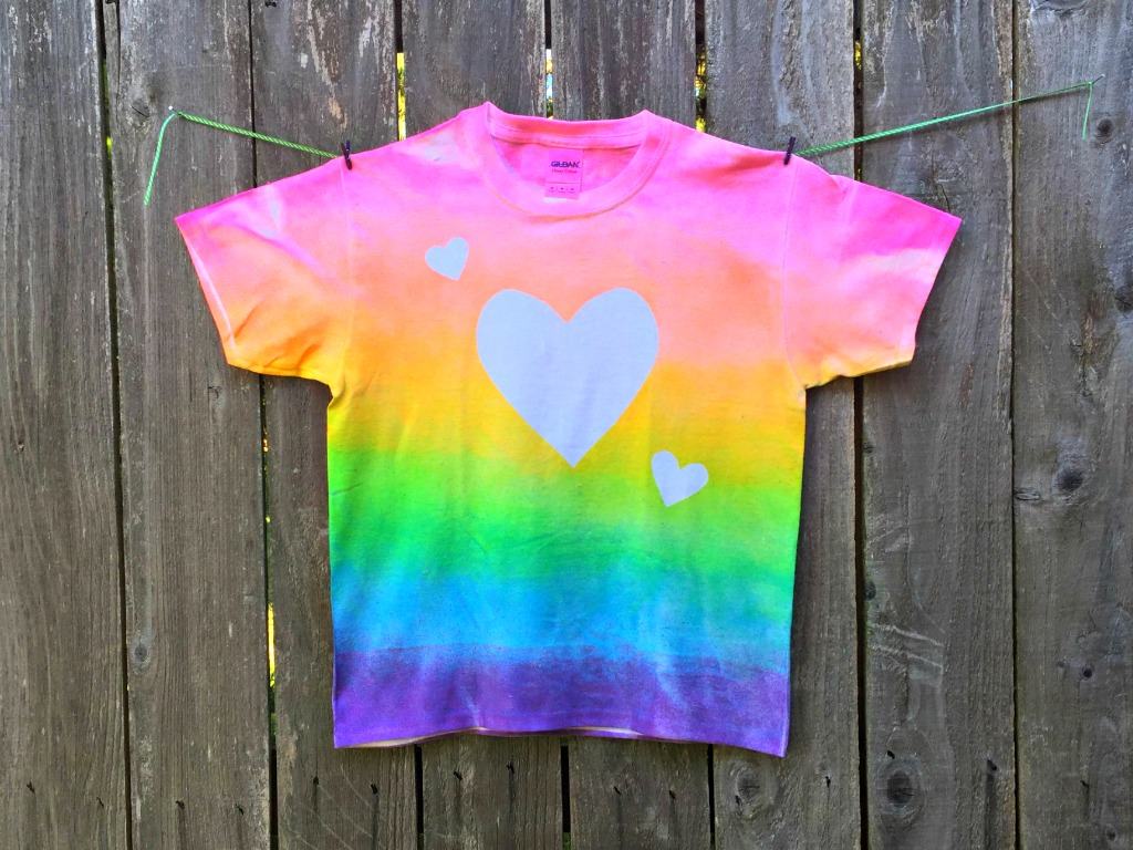 Easy DIY Stenciled Rainbow T-Shirt