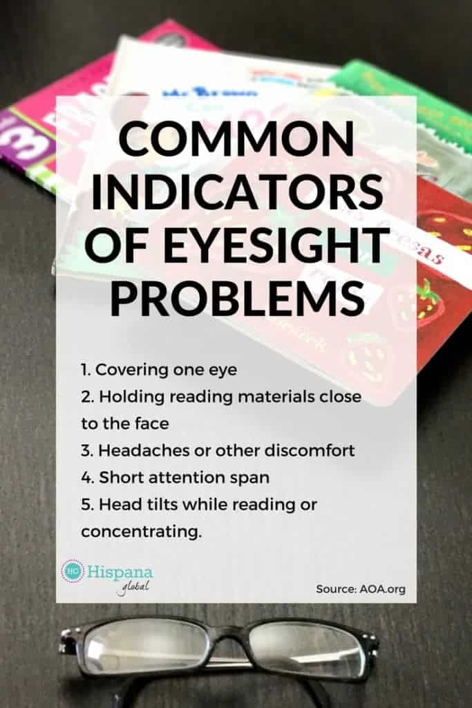 Common indicators of eyesight problems