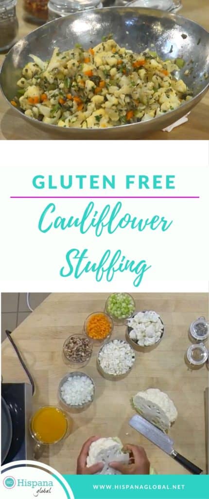 If you're looking for a tasty, healthy and gluten-free side dish for Thanksgiving, you'll love this cauliflower stuffing.