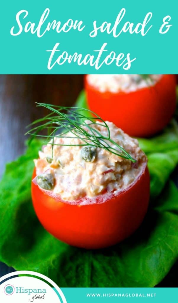 Looking for a great meatless recipe? This canned salmon salad is not only delicious, but presented in a tomato, looks absolutely mouthwatering.