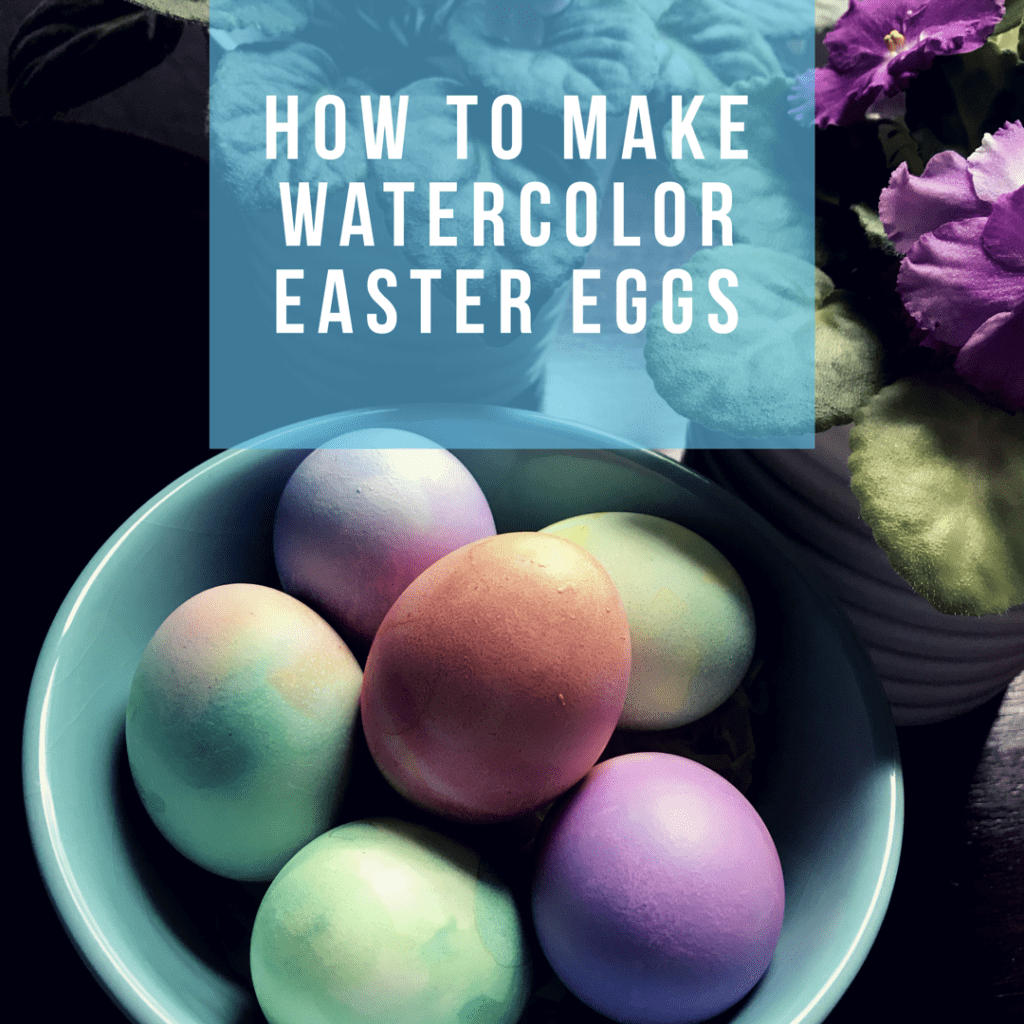 Watercolor effect Easter eggs DIY