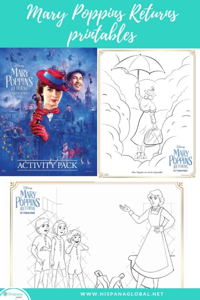 Free Mary Poppins Returns colorings sheets and printables