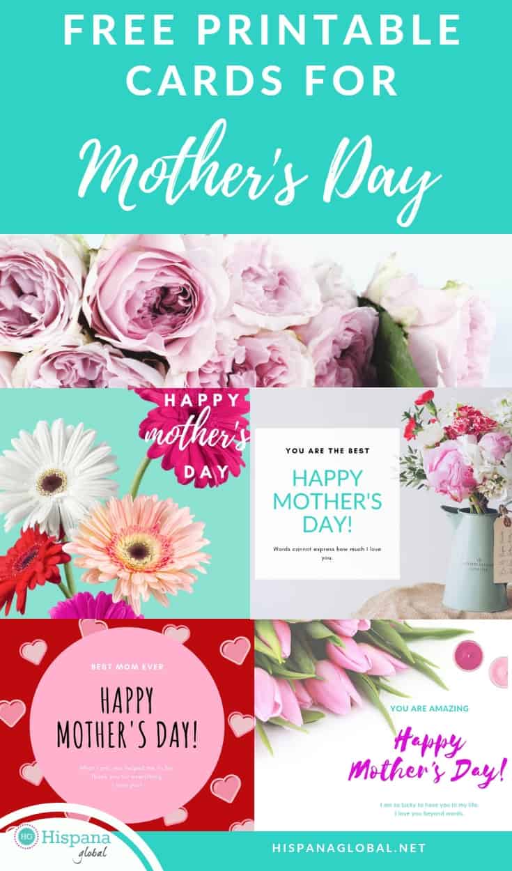 Free printable Mother's day card in both English and Spanish.