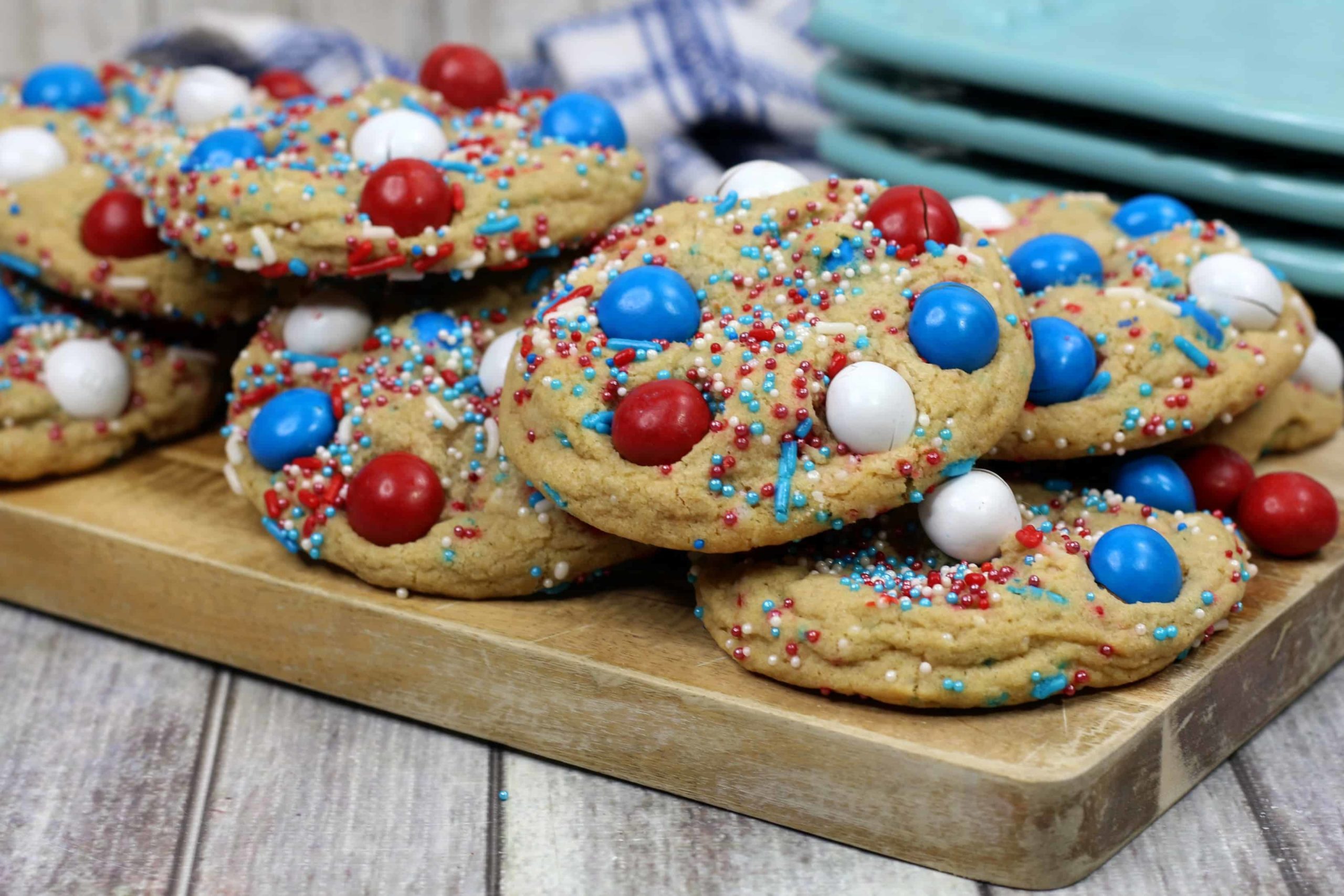 Festive and Delicious 4th of July Red, White, and Blue Cookies With M&Ms