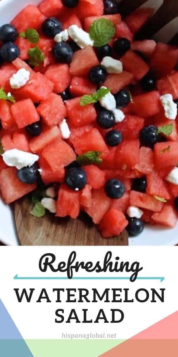 Healthy and refreshing watermelon blueberries salad