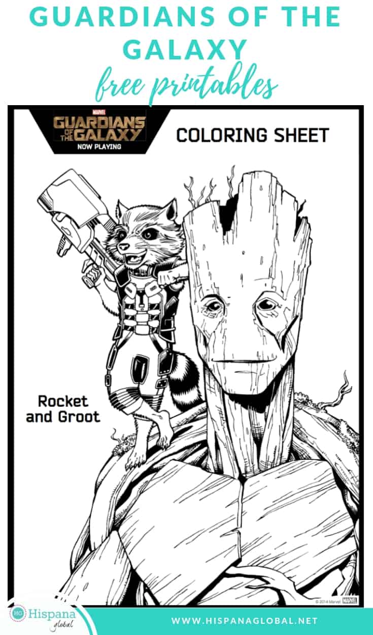 Rocket And Baby Groot coloring page