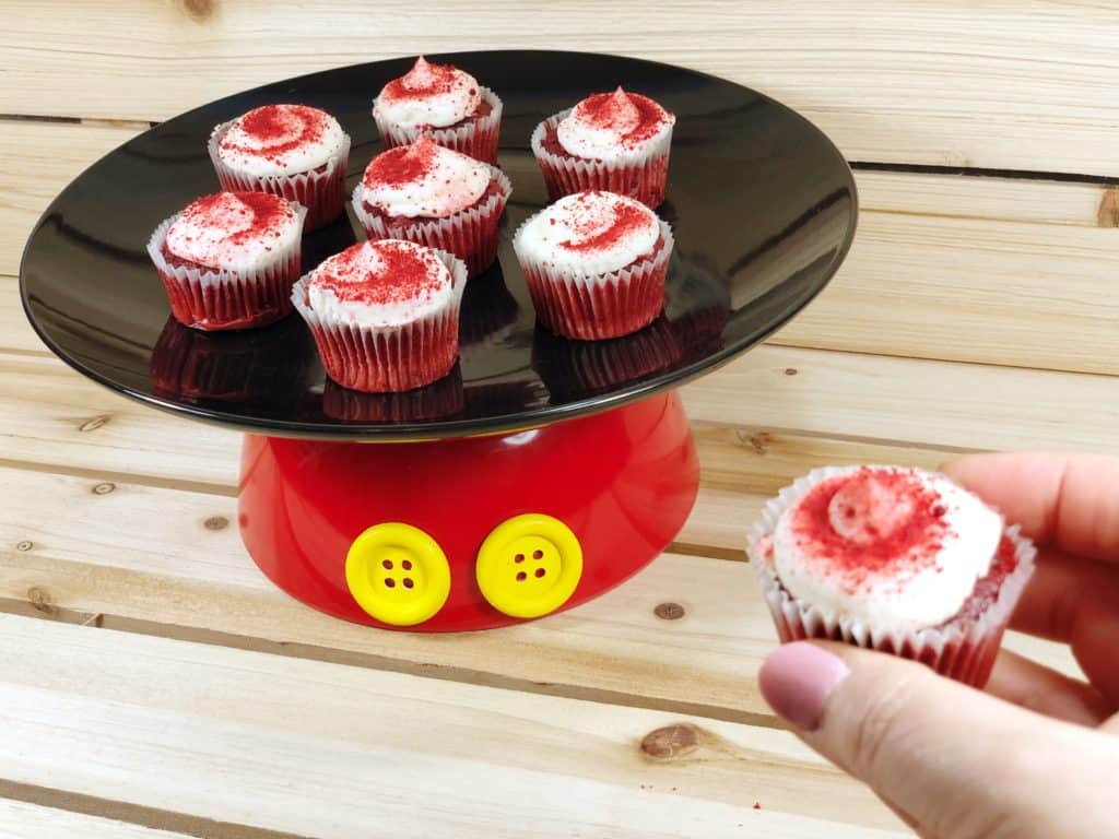 This adorable Mickey Mouse inspired DIY only takes 15 minutes to make! Use the dessert pedestal to display cupcakes and cookies at your next Disney-themed party.