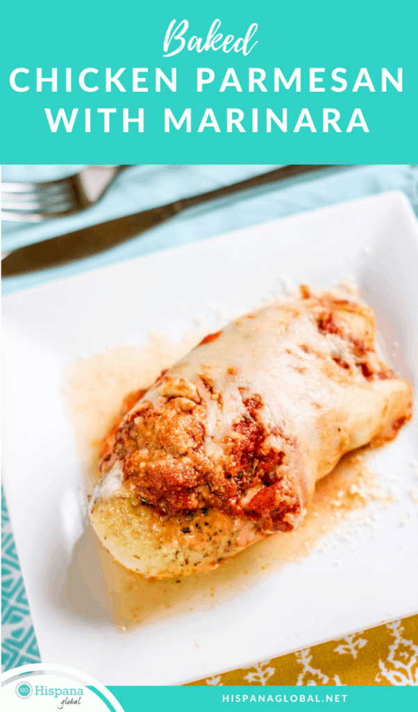 This baked chicken parmesan recipe with marinara sauce is the easiest I have ever tried and it's a crowdpleaser at dinner time.