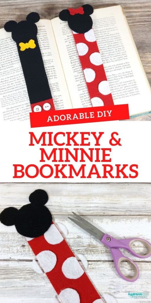 adorable diy how to make mickey and minnie mouse bookmarks hispana global