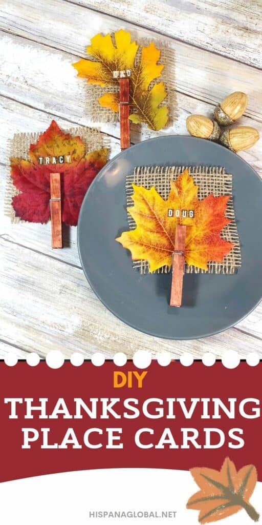 Looking for beautiful Thanksgiving place cards but need to stick to a budget? This budget friendly DIY shows you how to make them with Dollar Store items.