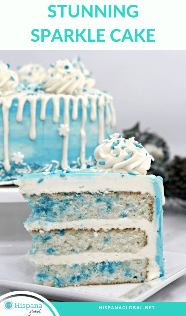 How to make a beautiful sparkle cake that is perfect for Frozen fans and any Winter Wonderland themed parties. Be prepared for all the oohs and aahs! 