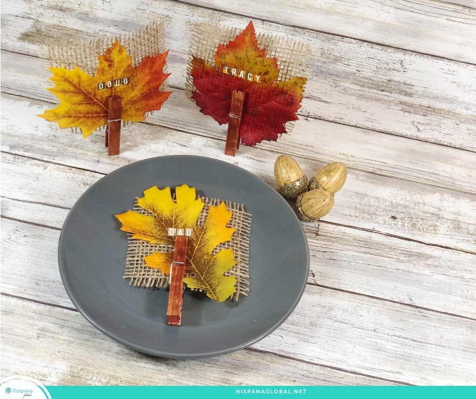 Looking for beautiful Thanksgiving place cards but need to stick to a budget? This DIY shows you how to make them with Dollar Store items.