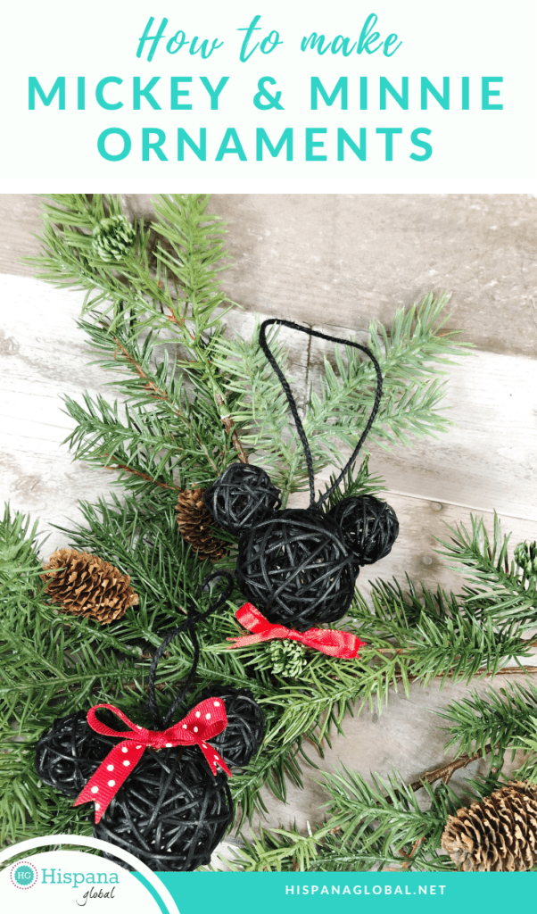 This fun and inexpensive craft takes less 15 minutes and shows you how to make your own Mickey and Minnie Mouse ornaments.. They're so perfect for all Disney lovers!