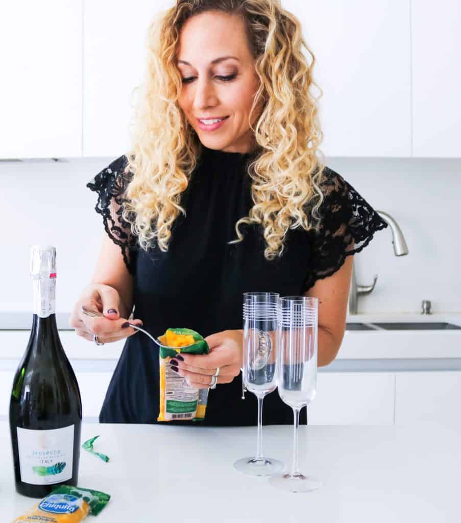 You won’t believe how easy it is to make this Prosecco Passion Fruit Mimosa. You can also make a non-alcoholic version with this recipe.