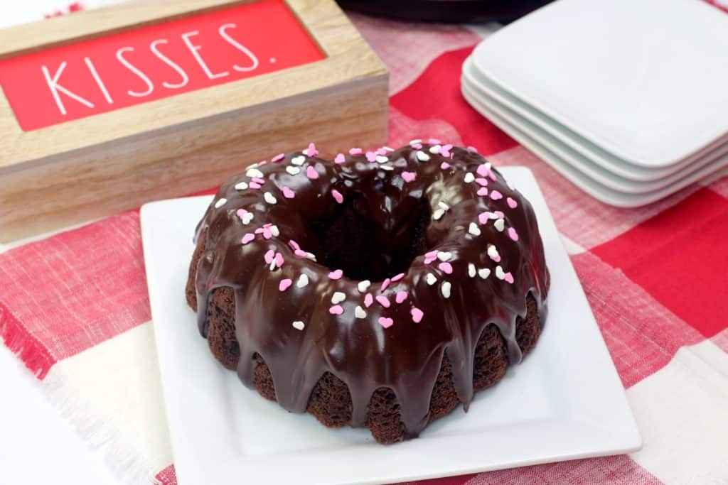 This Instant Pot chocolate cake is the perfect treat for Valentine's Day or any sweet celebration. The delicious ganache is also super easy to make!