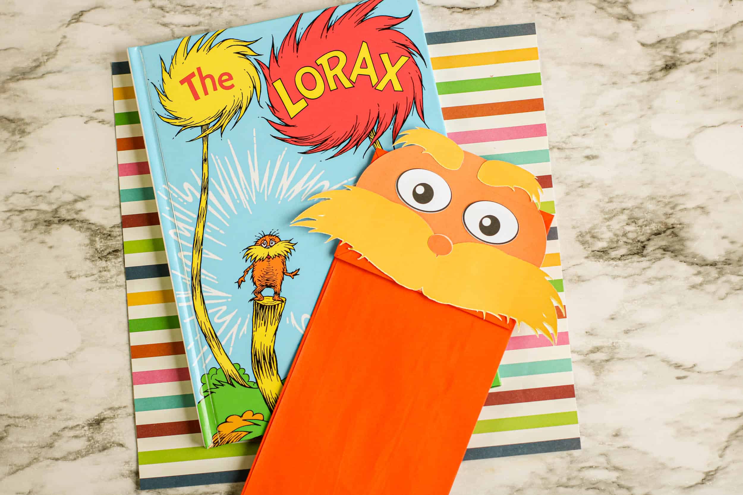 Craft for Dr. Seuss fans: Lorax paper bag puppet