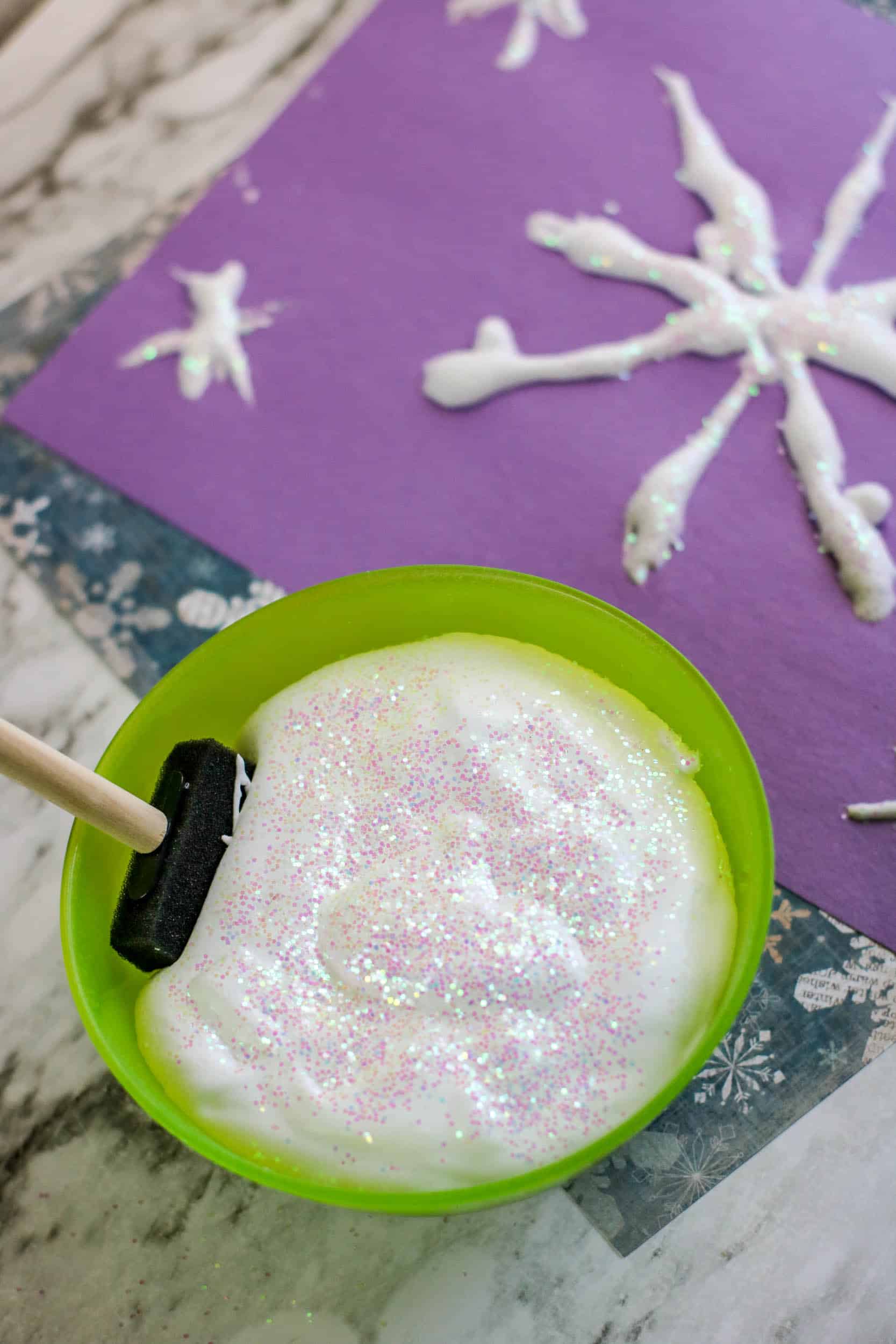 Homemade Glittery Snow Paint - Craftulate