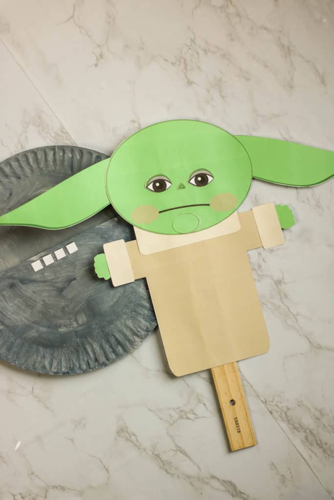 Baby Yoda Paper Bag Puppet Craft Template