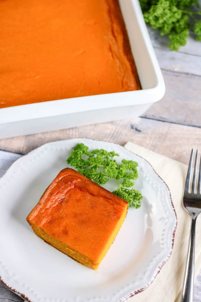 This easy carrot souffle is the perfect vegetarian side dish. Make it in just minutes if you have extra carrots.