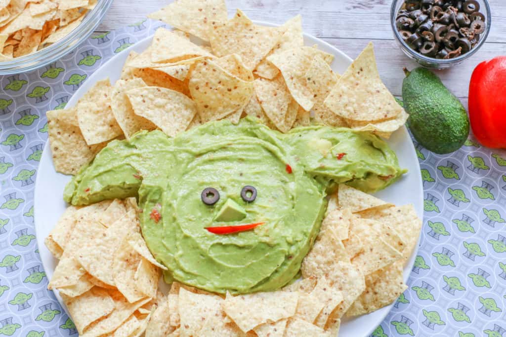 Star Wars fans love The Mandalorian and this Baby Yoda guacamole will totally delight them, whether for May 4th or any other day. Make this platter in just minutes!